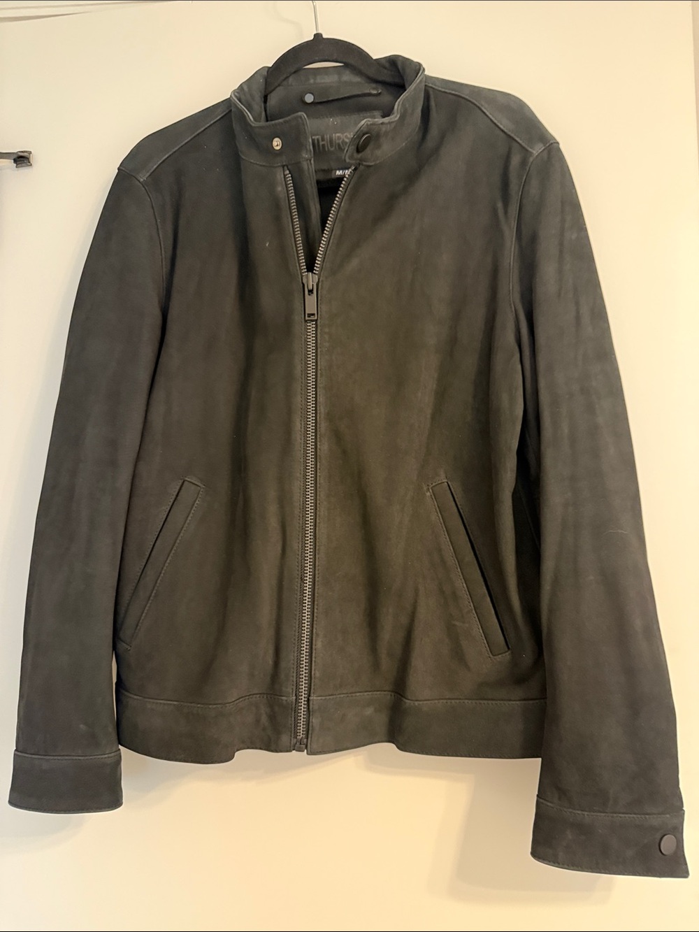 Thursday Boot Company Men's Black Leather Zip Jacket - Picture 3 of 5